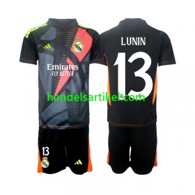 Real Madrid Andriy Lunin 13 Torwart Kinder Auswärts Trikotsatz 2024/25 Kurzarm